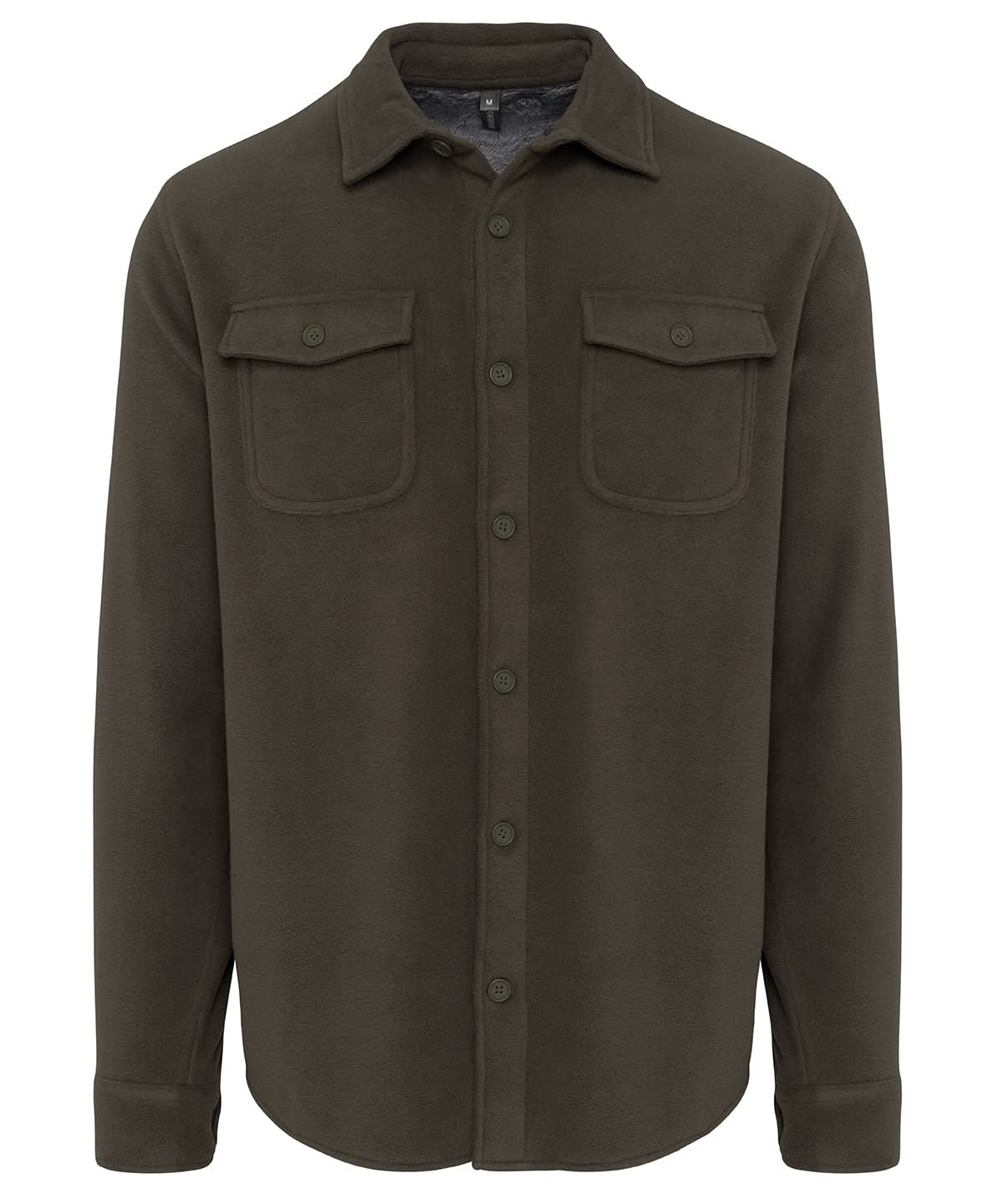 Kariban Sherpa lined fleece overshirt KB582 - Dark Khaki Storm Grey - Customisable Shirts