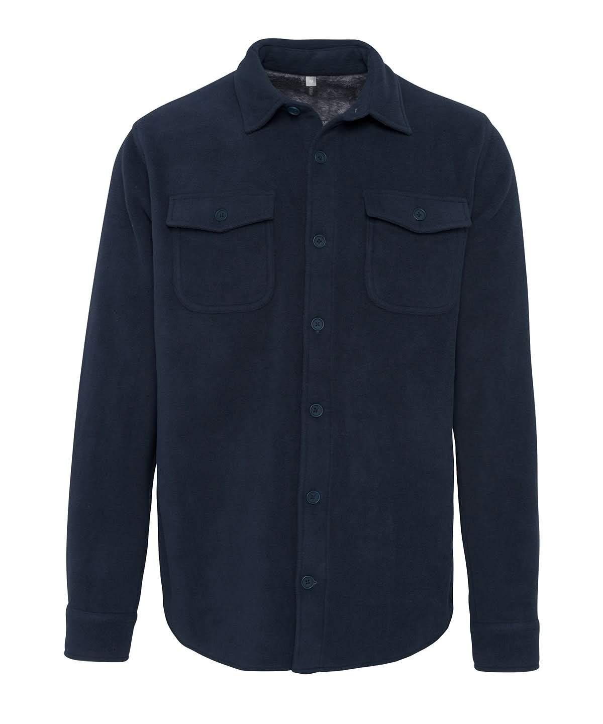 Kariban Sherpa lined fleece overshirt KB582 - Navy Storm Grey - Customisable Shirts