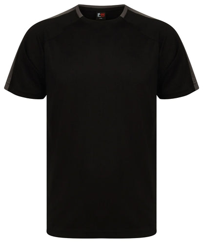 Finden &amp; Hales Finden Hales Unisex team t shirt LV290 - Black Gunmetal Grey - Customisable T-Shirts