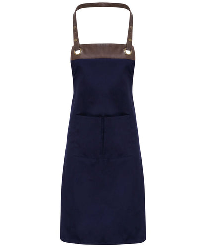 Premier Espresso bib apron PR123 - Navy Brown One size - Customisable Apron