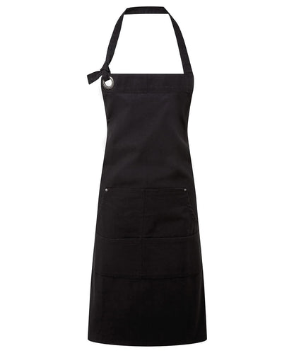 Premier Calibre heavy cotton canvas pocket apron PR137 - Black One size - Customisable Apron