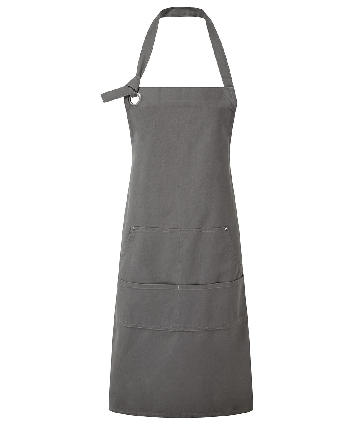 Premier Calibre heavy cotton canvas pocket apron PR137 - Dark Grey One size - Customisable Apron