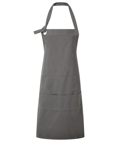 Premier Calibre heavy cotton canvas pocket apron PR137 - Dark Grey One size - Customisable Apron