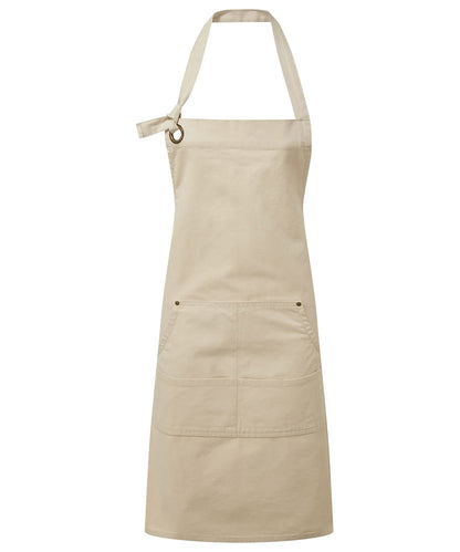 Premier Calibre heavy cotton canvas pocket apron PR137 - Natural One size - Customisable Apron