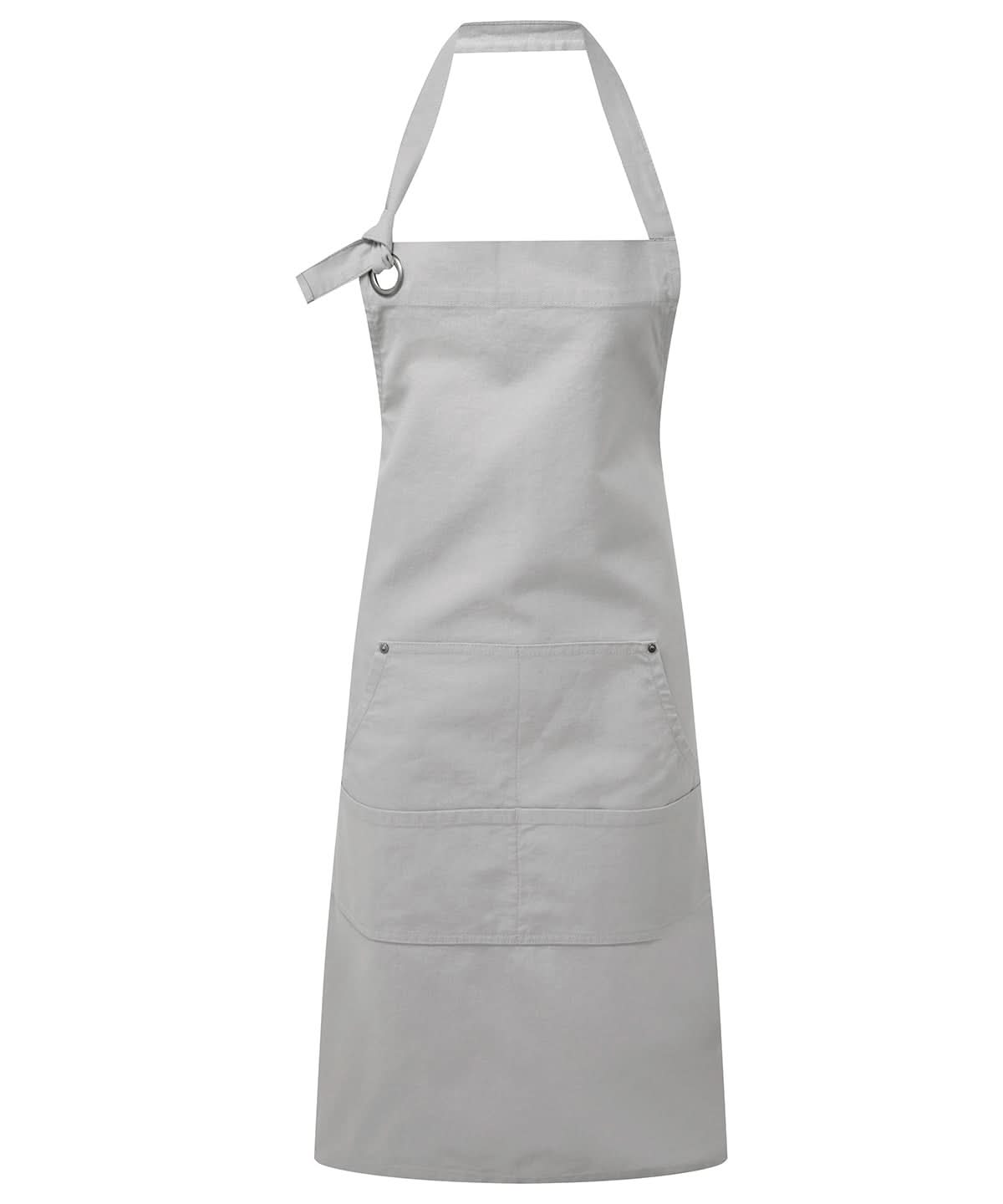 Premier Calibre heavy cotton canvas pocket apron PR137 - Silver One size - Customisable Apron