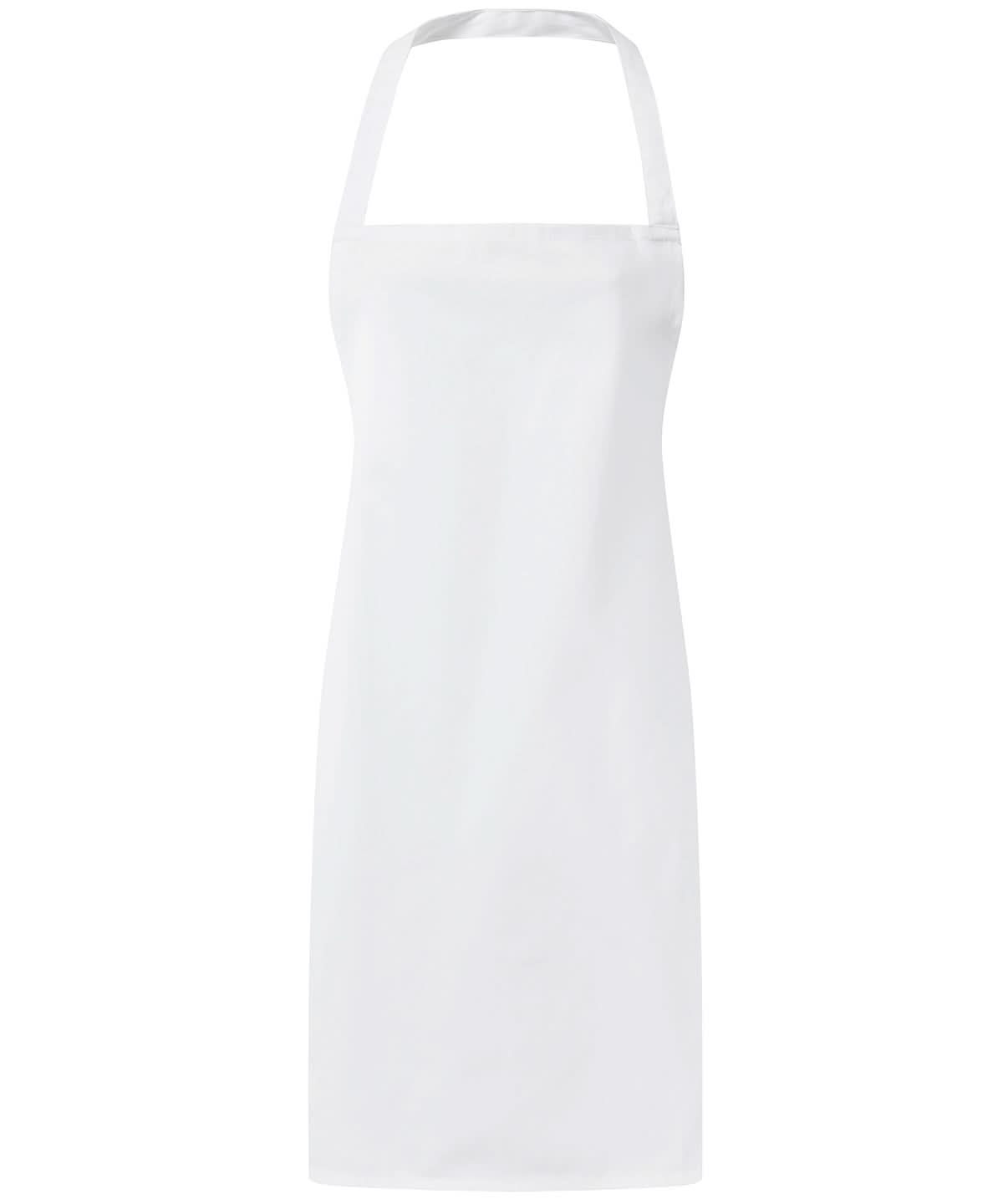 Premier Essential bib apron PR165 - White One size - Customisable Apron