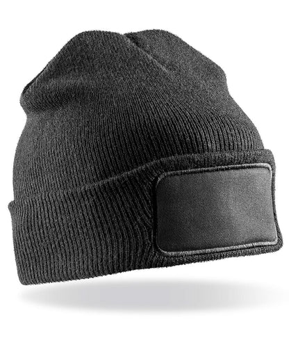 Result Winter Essentials Double knit printers beanie RC27X - Black One size - Customisable Beanies