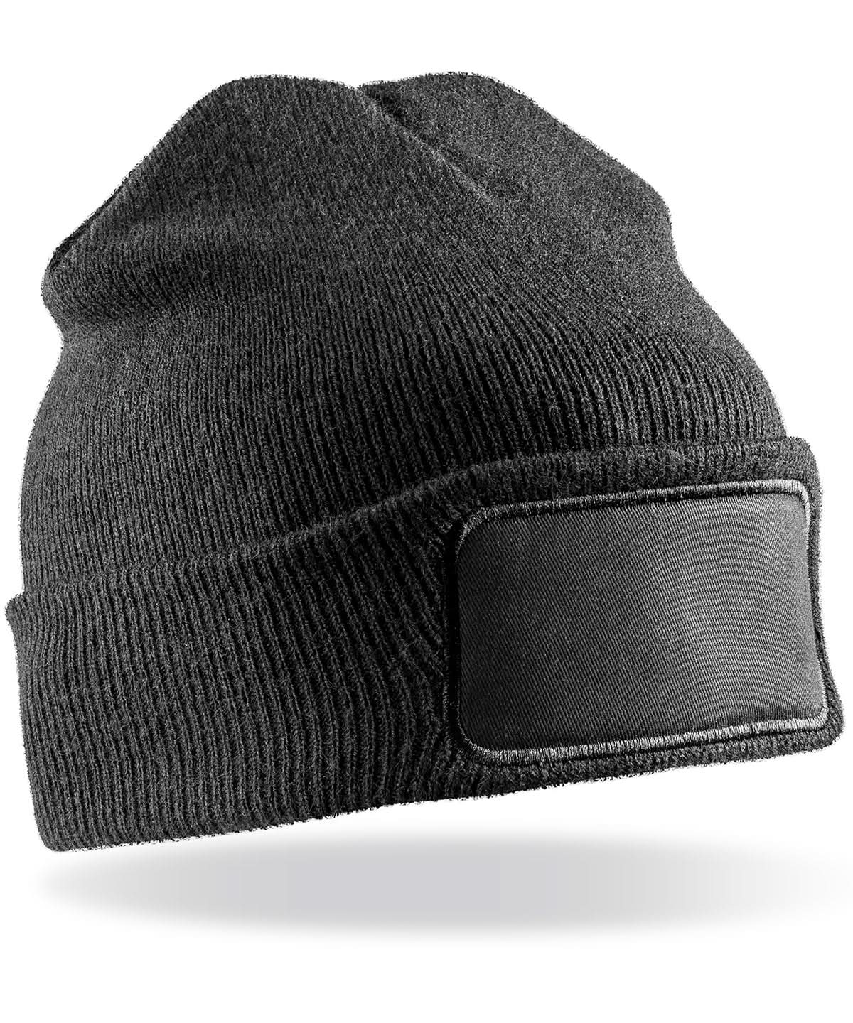 Result Winter Essentials Double knit Thinsulate printers beanie RC34X - Black One size - Customisable Beanies