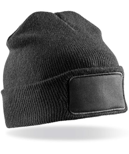 Result Winter Essentials Double knit Thinsulate printers beanie RC34X - Black One size - Customisable Beanies