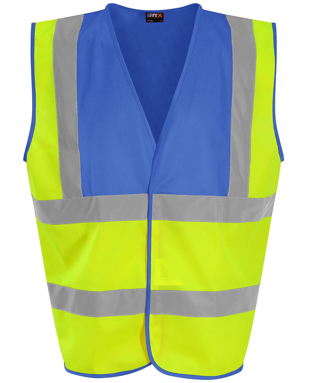 ProRTX High Visibility Waistcoat Hv Yellowroyal Blue RX700 - Hv Yellowroyal Blue - Customisable HV Vest