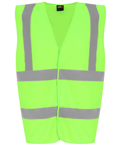 ProRTX High Visibility Kids waistcoat RX70J - Lime - Customisable HV Vest