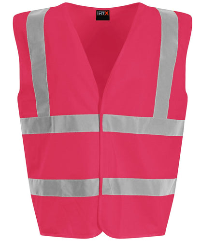 ProRTX High Visibility Kids waistcoat RX70J - Pink - Customisable HV Vest