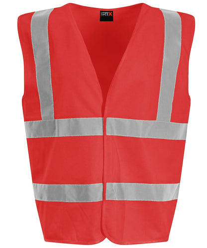 ProRTX High Visibility Kids waistcoat RX70J - Red - Customisable HV Vest