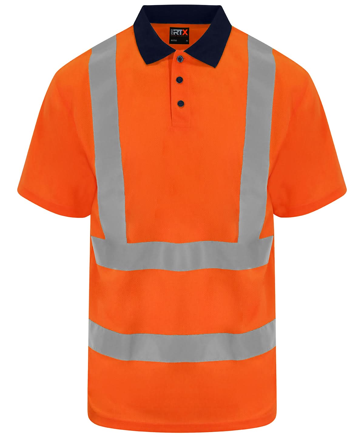 ProRTX High Visibility High visibility polo RX710 - HV Orange Navy - Customisable Hi-Vis Polos