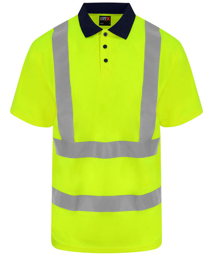 ProRTX High Visibility High visibility polo RX710 - HV Yellow Navy - Customisable Hi-Vis Polos