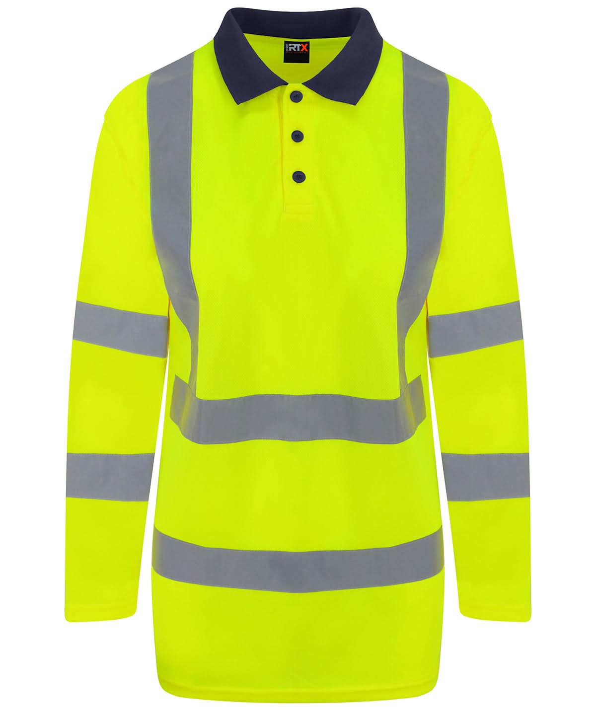 ProRTX High Visibility High visibility long sleeve polo RX715 - HV Yellow Navy - Customisable Hi-Vis Polos
