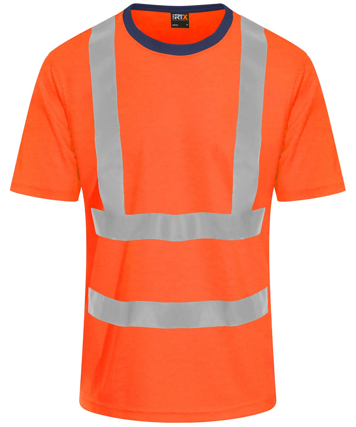 ProRTX High Visibility Hi Vis High visibility T Shirt RX720 - Orange Navy - Customisable Hi-Vis T-Shirts