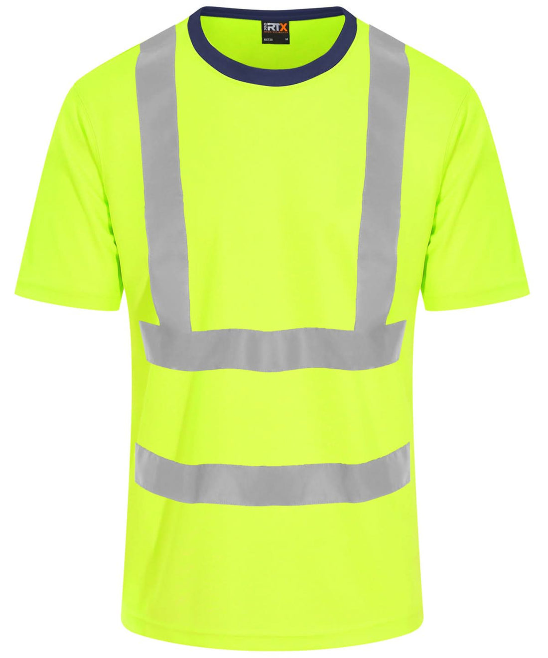 ProRTX High Visibility Hi Vis High visibility T Shirt RX720 - Hi-Vis Yellow Navy - Customisable Hi-Vis T-Shirts
