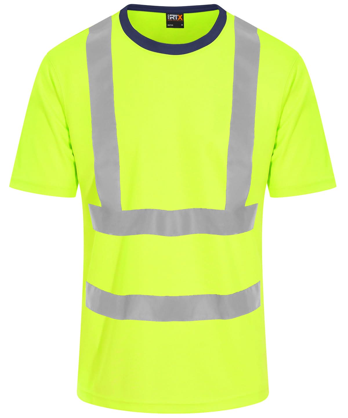 ProRTX High Visibility Hi Vis High visibility T Shirt RX720 - Hi-Vis Yellow Navy - Customisable Hi-Vis T-Shirts