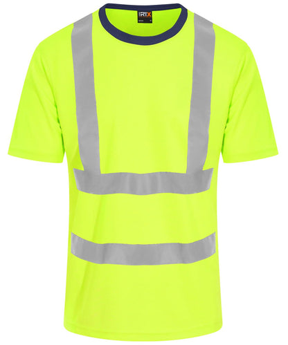 ProRTX High Visibility Hi Vis High visibility T Shirt RX720 - Hi-Vis Yellow Navy - Customisable Hi-Vis T-Shirts