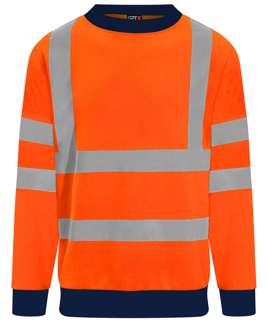 ProRTX High Visibility High visibility sweatshirt RX730 - HV Orange Navy - Customisable Hi-Vis Sweatshirt