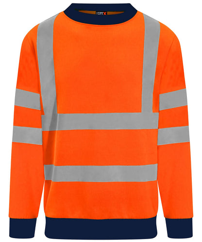 ProRTX High Visibility High visibility sweatshirt RX730 - HV Orange Navy - Customisable Hi-Vis Sweatshirt