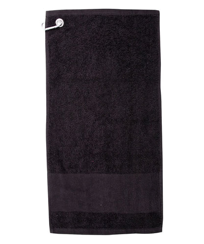 Towel City Printable border golf towel TC033 - Black One size - Customisable Towels
