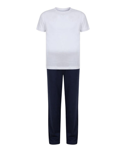 Towel City Kids long pyjamas TC059 - White Navy - Customisable Pyjamas