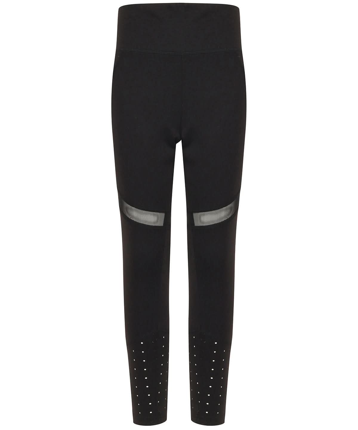 Tombo Kids Panelled Leggings TL673 - Black - Customisable Leggings