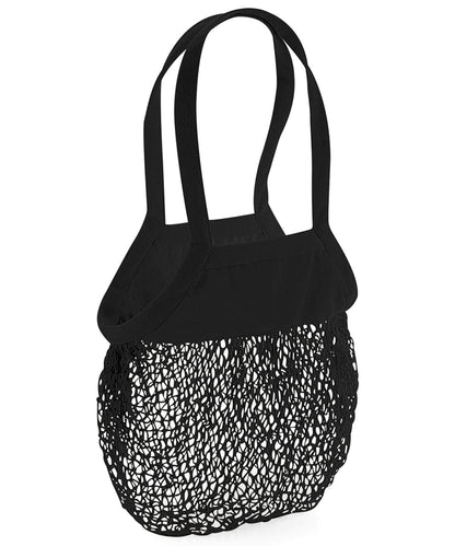 Westford Mill Organic Cotton Mesh Grocery Bag WM150 - Black One size - Customisable Bags