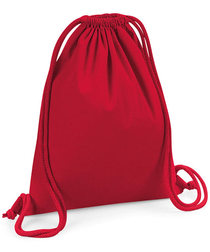 Westford Mill Organic Premium Cotton Gymsac WM260 - Classic Red One Size - Customisable Bags