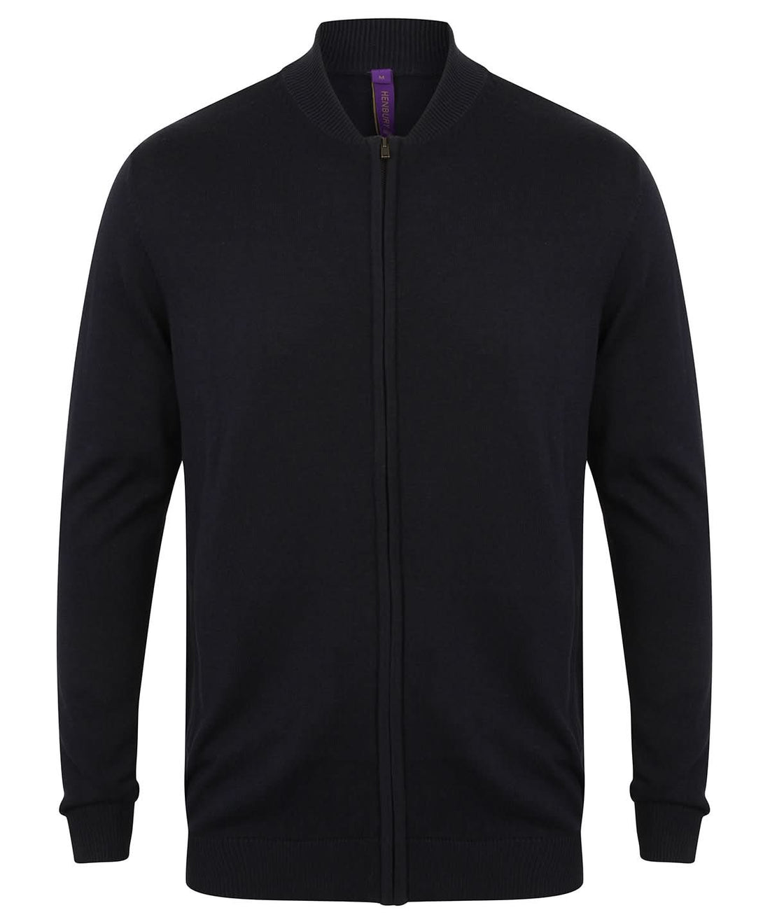 Henbury Unisex Zip Through Cardigan HB718 - Navy - Customisable Cardigans