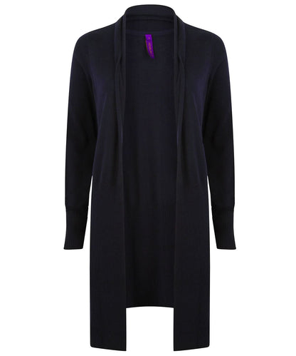 Henbury WomenS Longline Open Cardigan HB719 - Navy - Customisable Cardigans