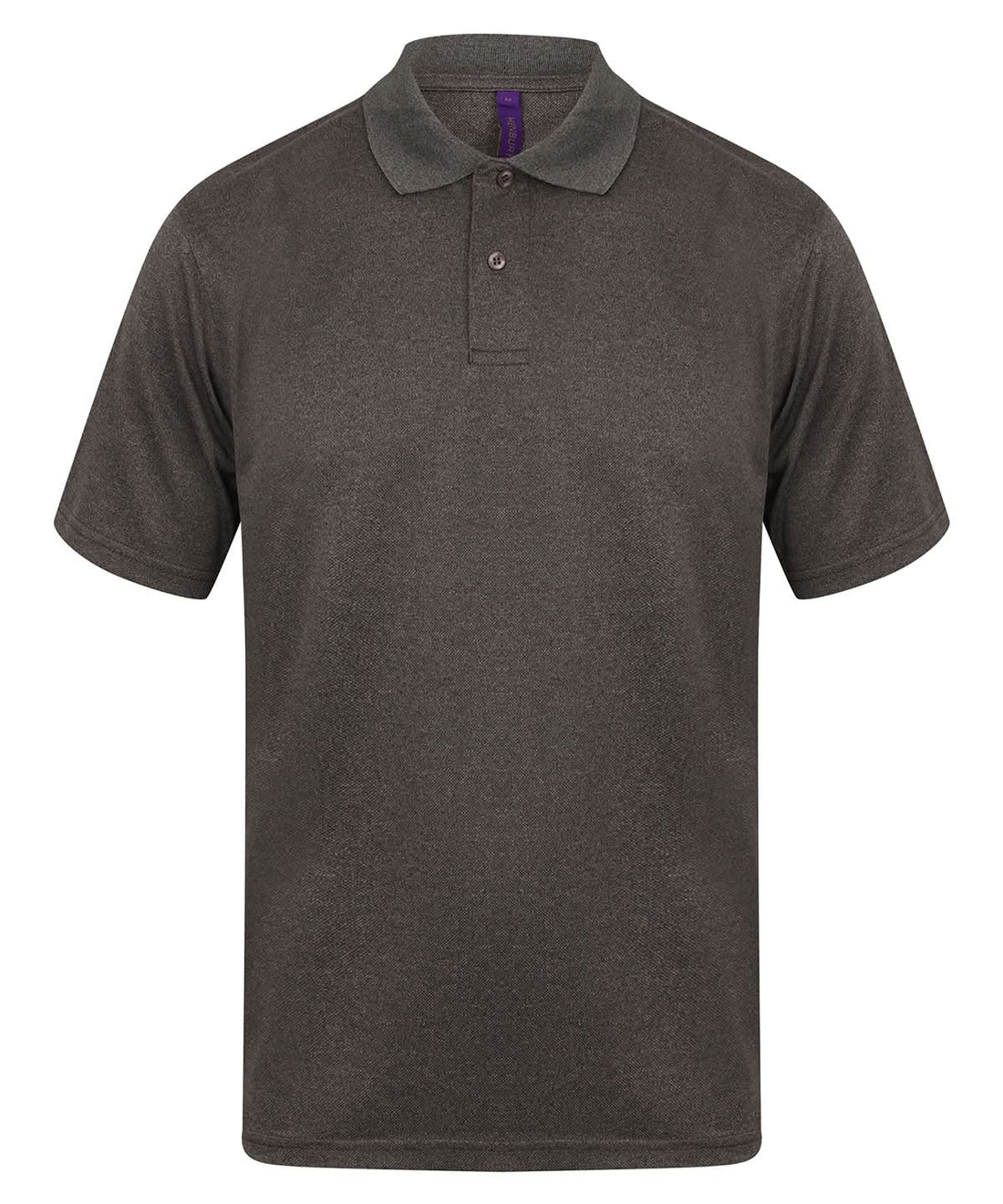 Henbury Coolplus Polo Shirt Heather Charcoal HB475 - Heather Charcoal - Customisable Polos