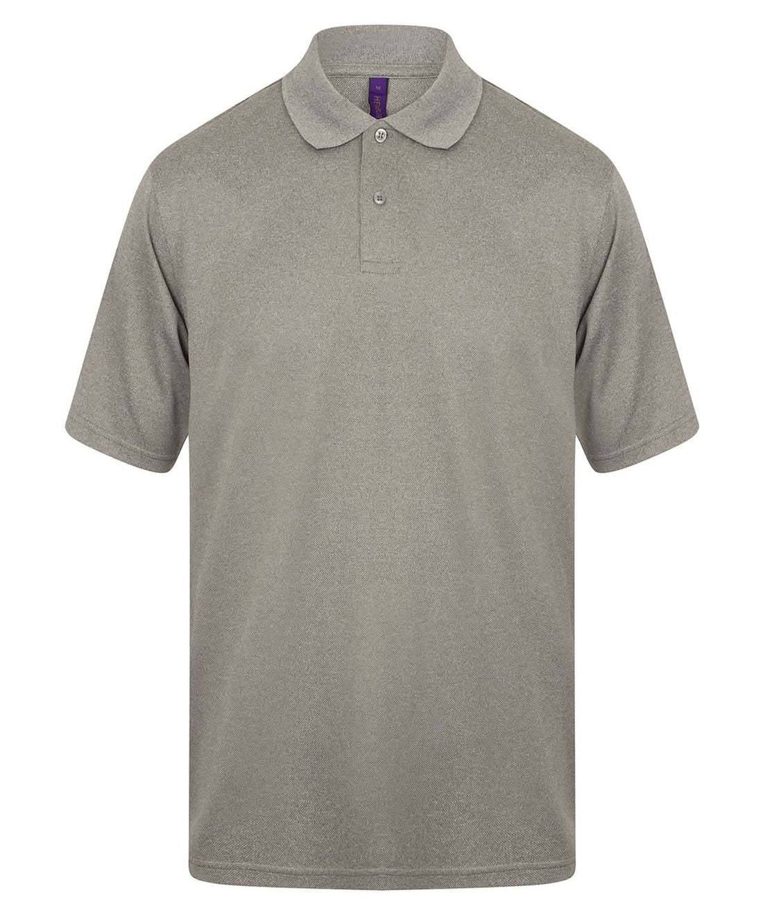 Henbury Coolplus Polo Shirt Heather Grey HB475 - Heather Grey - Customisable Polos