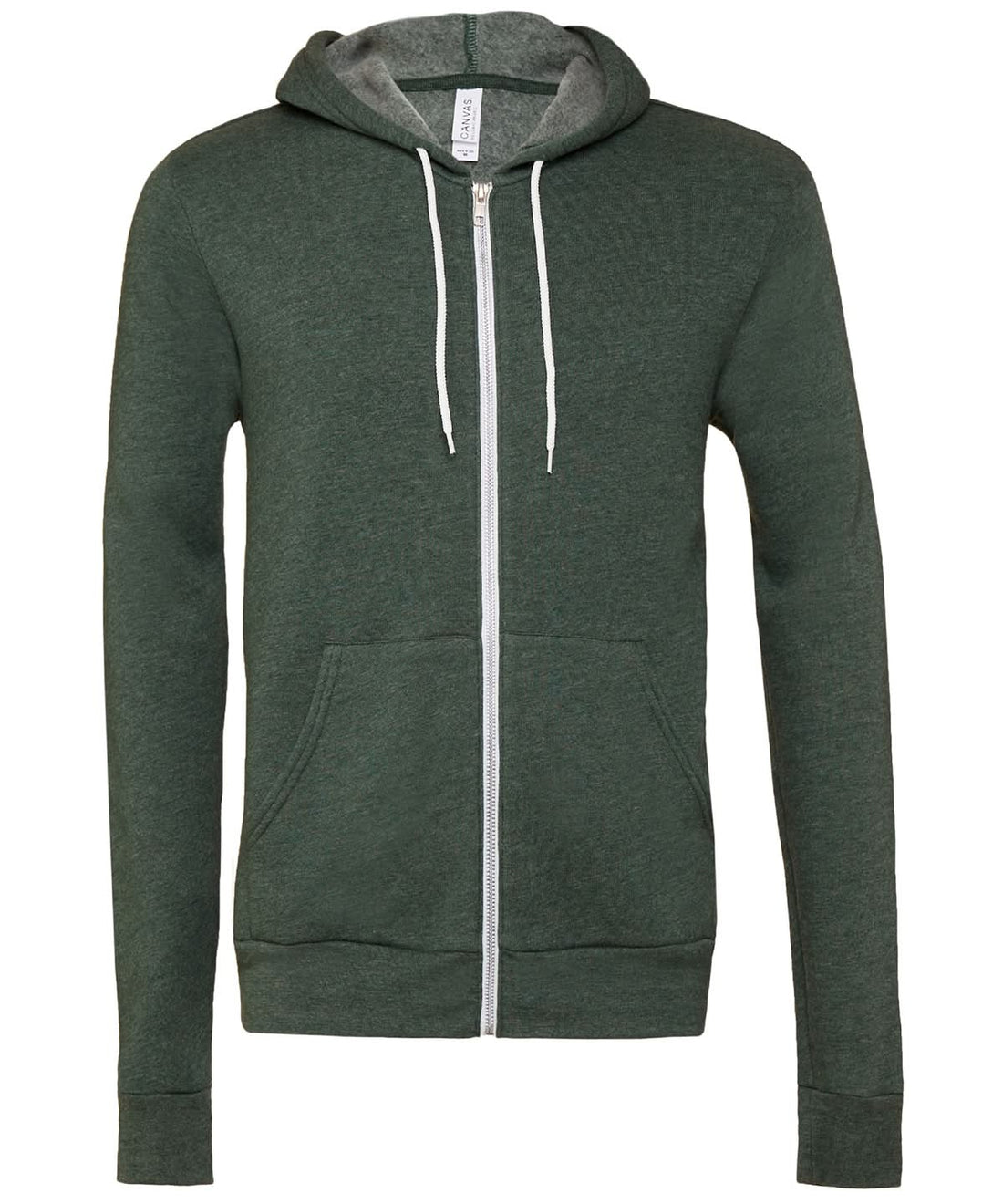 Bella Canvas Unisex polycotton fleece full zip hoodie Heather Forest BE106 - Heather Forest - Customisable Hoodies