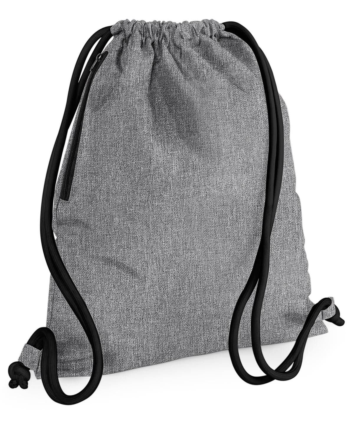 Bagbase Icon gymsac BG110 - Grey Marl Black One size - Customisable Bags