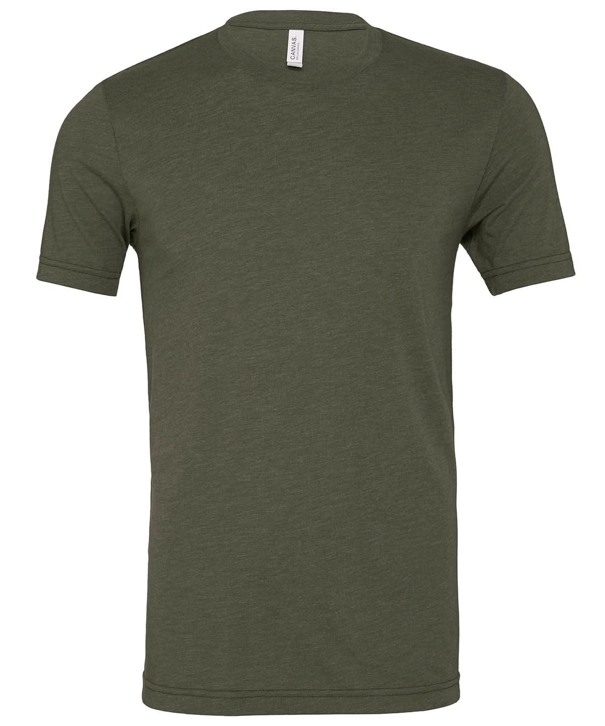 Bella Canvas Unisex triblend crew neck t shirt Military Green Triblend CV003 - Military Green Triblend - Customisable T-Shirts