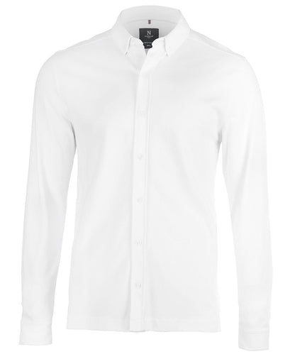 Nimbus Kingston stretch deluxe piqu shirt N103M - White - Customisable Shirts