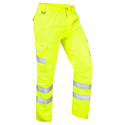 Leo Bideford EcoViz Hi-Vis Cargo Trousers CT01 - Hv Yellow - Customisable Hi Vis Trousers