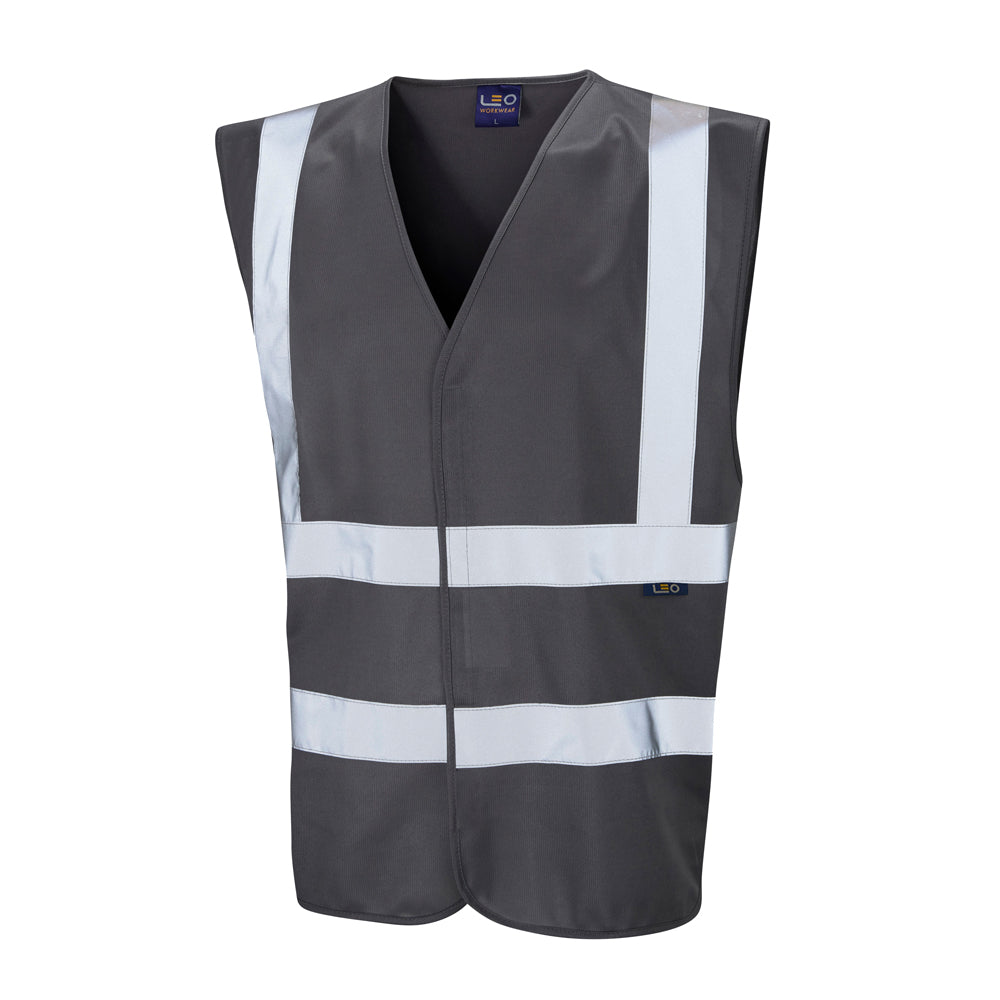 EcoViz Reflective Waistcoat GREY Pilton W05 - GREY - Customisable HV Vest