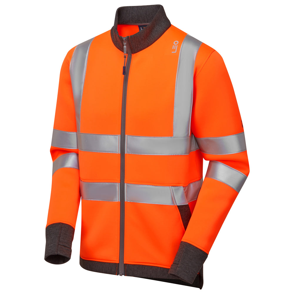 EcoViz Zipped Orange Sweatshirt Arganite SS07 - HV ORANGE - Customisable Hi-Vis T-Shirts