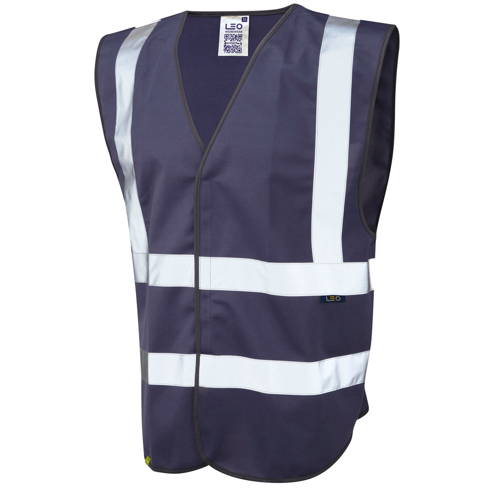 EcoViz Reflective Waistcoat NAVY Pilton W05 - NAVY - Customisable HV Vest