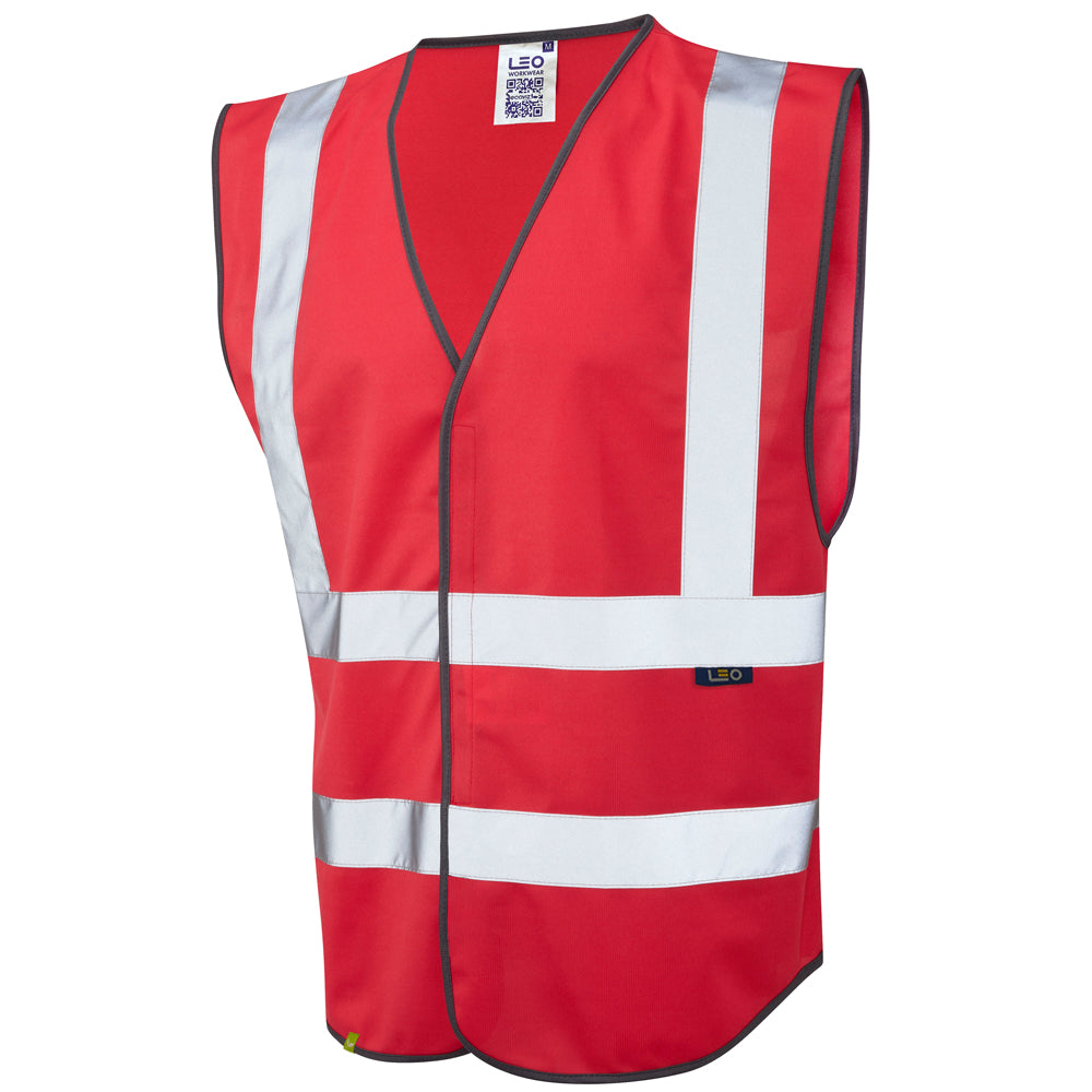 EcoViz Reflective Waistcoat STD RED Pilton W05 - STD RED - Customisable HV Vest