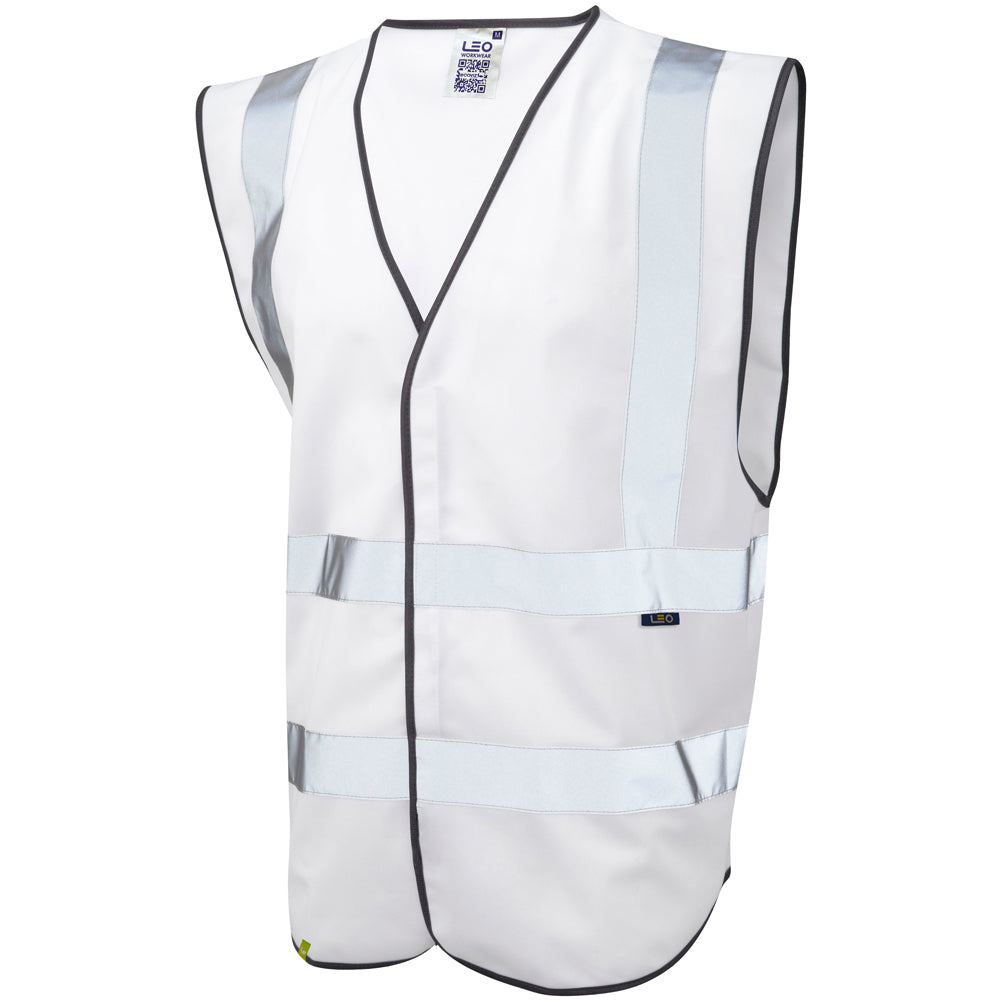 EcoViz Reflective Waistcoat WHITE Pilton W05 - WHITE - Customisable HV Vest