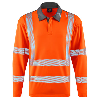 EcoViz COOLMAX High Performance Orange Sleeved Polo Shirt Georgeham P13 - HV ORANGE - Customisable Hi-Vis Polo Shirts
