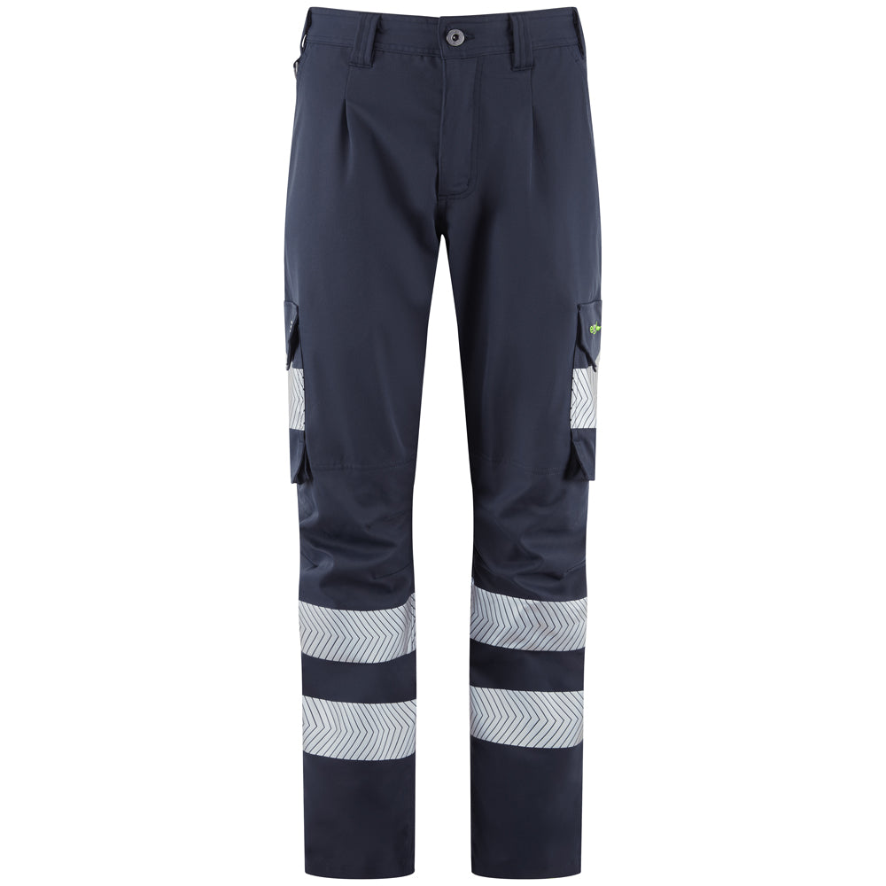 EcoViz Womens Lightweight Polyester Stretch Cargo Winswell CL05 - NAVY - Customisable Hi-Vis Shorts &amp; Trousers