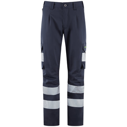 EcoViz Womens Lightweight Polyester Stretch Cargo Winswell CL05 - NAVY - Customisable Hi-Vis Shorts &amp; Trousers