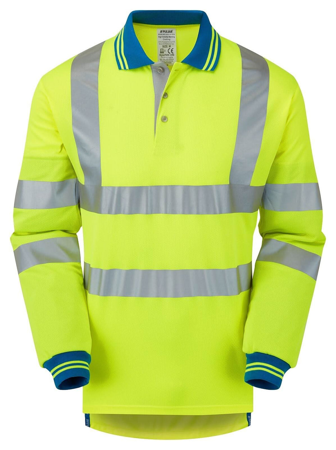 Pulsar Hi Vis Yellow Cut Resistant Sleeve Polo Shirt P458 - Yellow - Customisable Polos