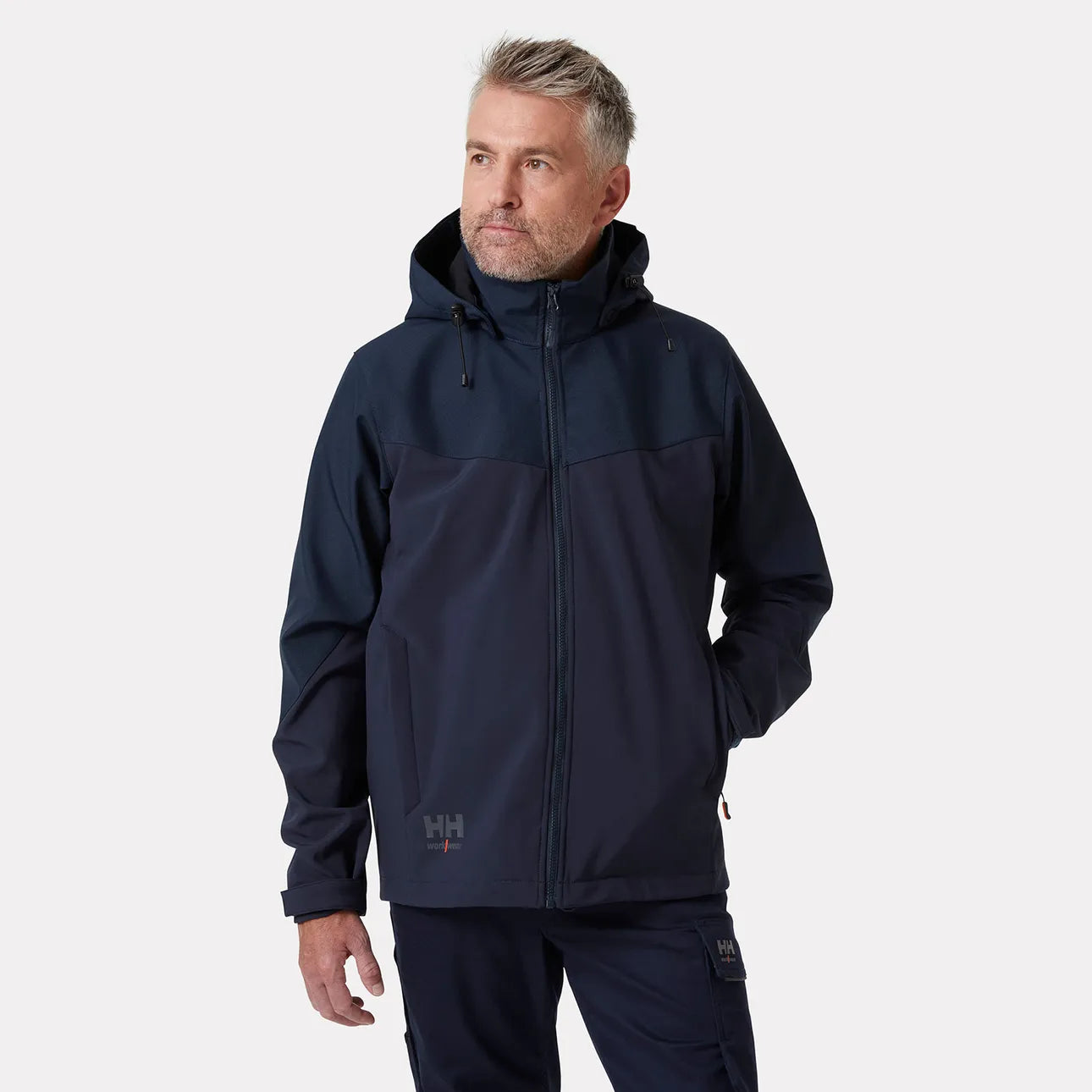 Oxford Hooded Softshell Jacket - 74290 - Navy - Customisable Softshells